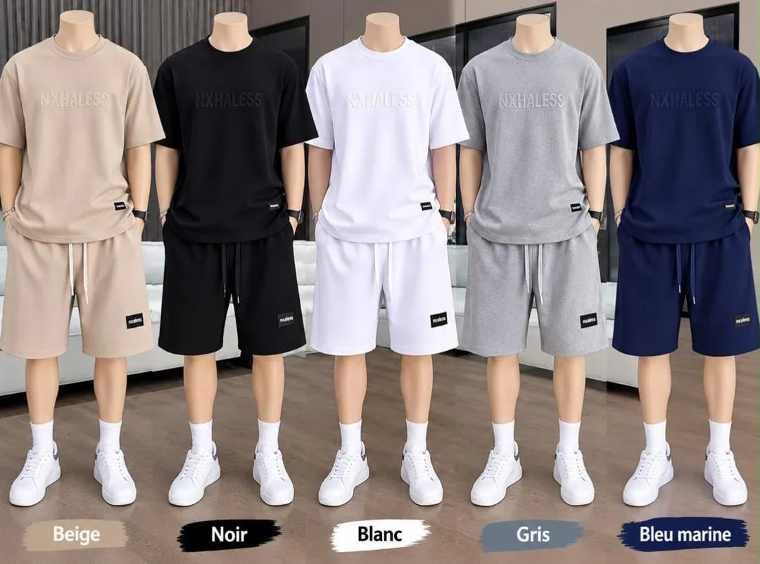 Ensemble t-shirt et short graphique homme