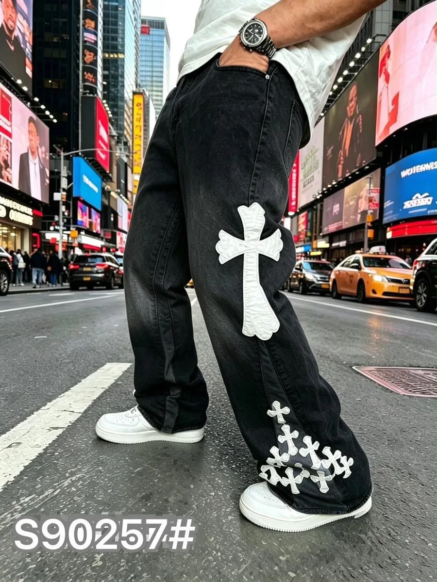 Jean loose cross blanc détails — photo 2