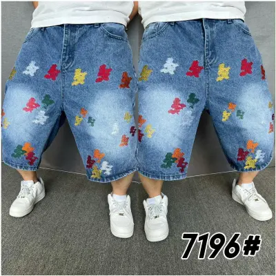 Short denim coloré homme