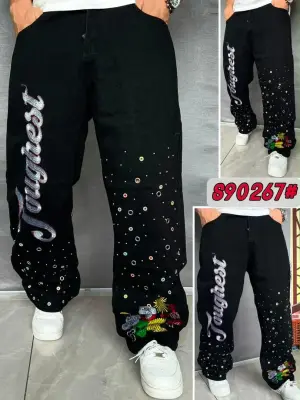 Pantalon large homme imprimé graphique