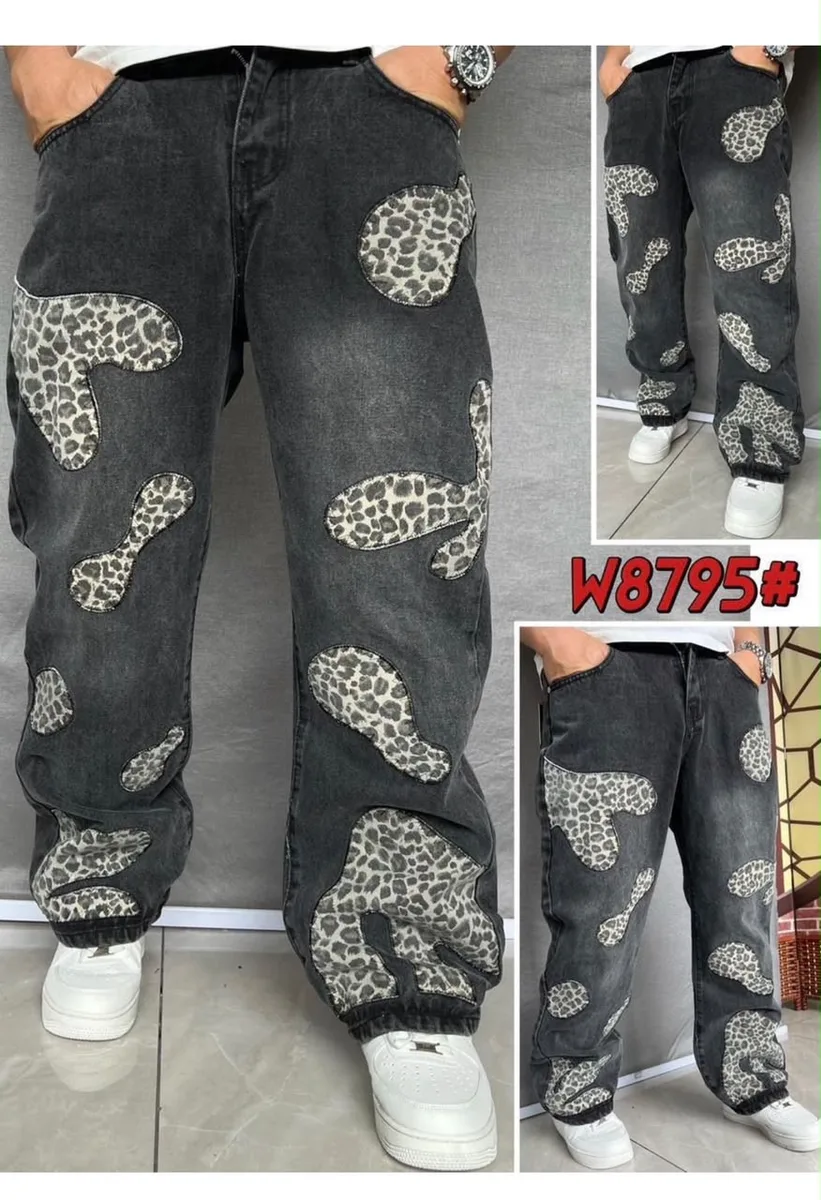 Pantalon jean déchiré graphique noir — photo 2