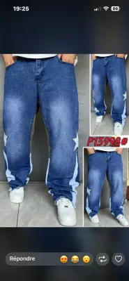 Jean déchiré bleu clair homme
