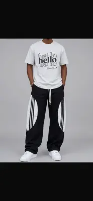T-shirt graphique blanc Hello oversized