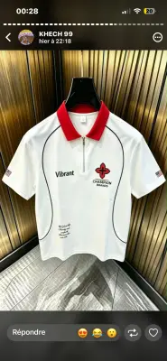 Polo sport col rouge blanc