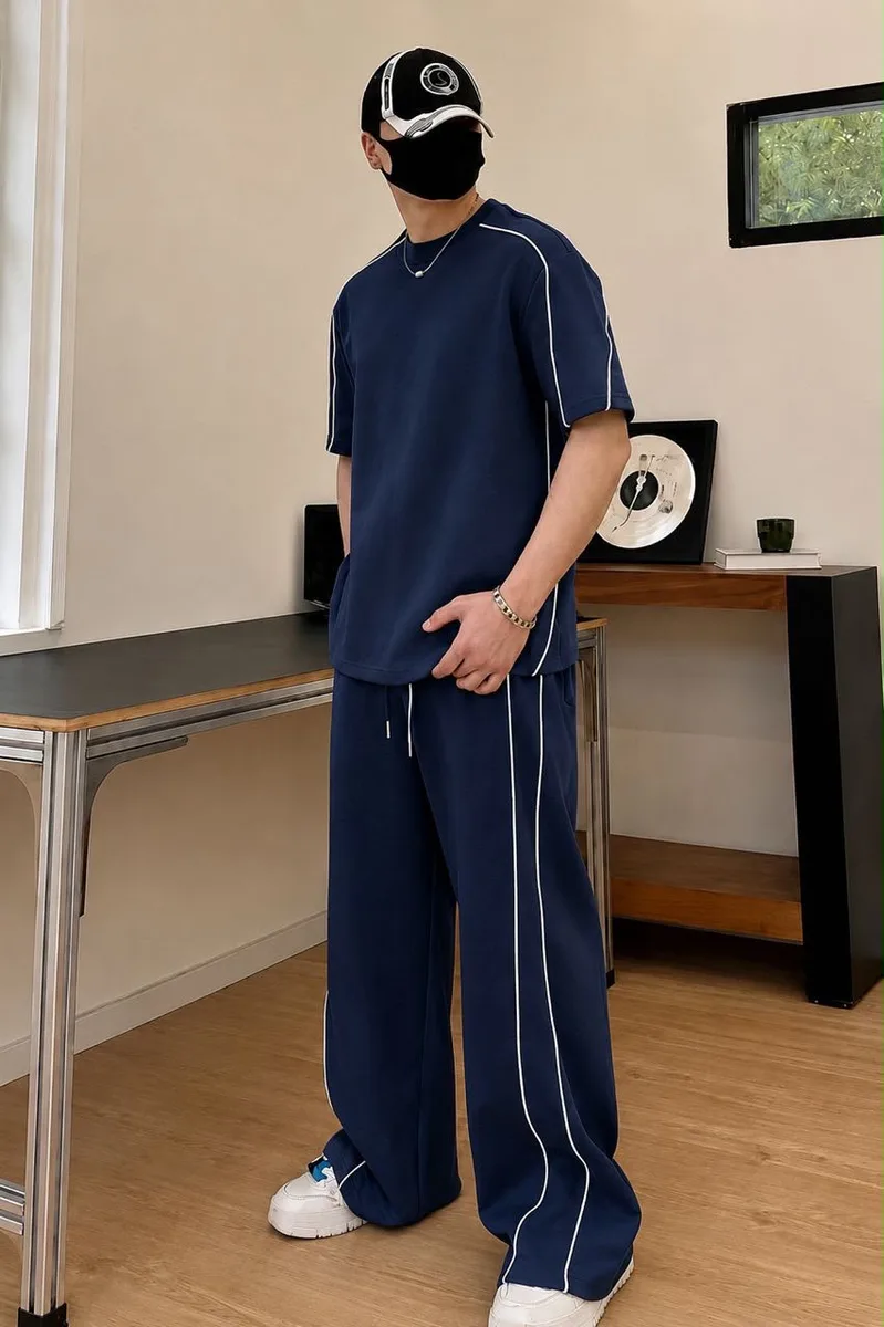 Ensemble jogging homme piping contrasté — photo 4