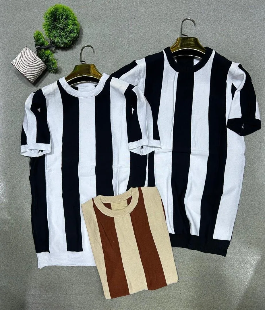 T-shirt rayé col rond homme — photo 2
