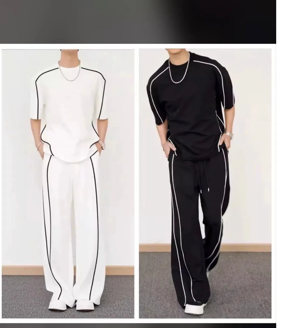 Ensemble jogging homme piping contrasté