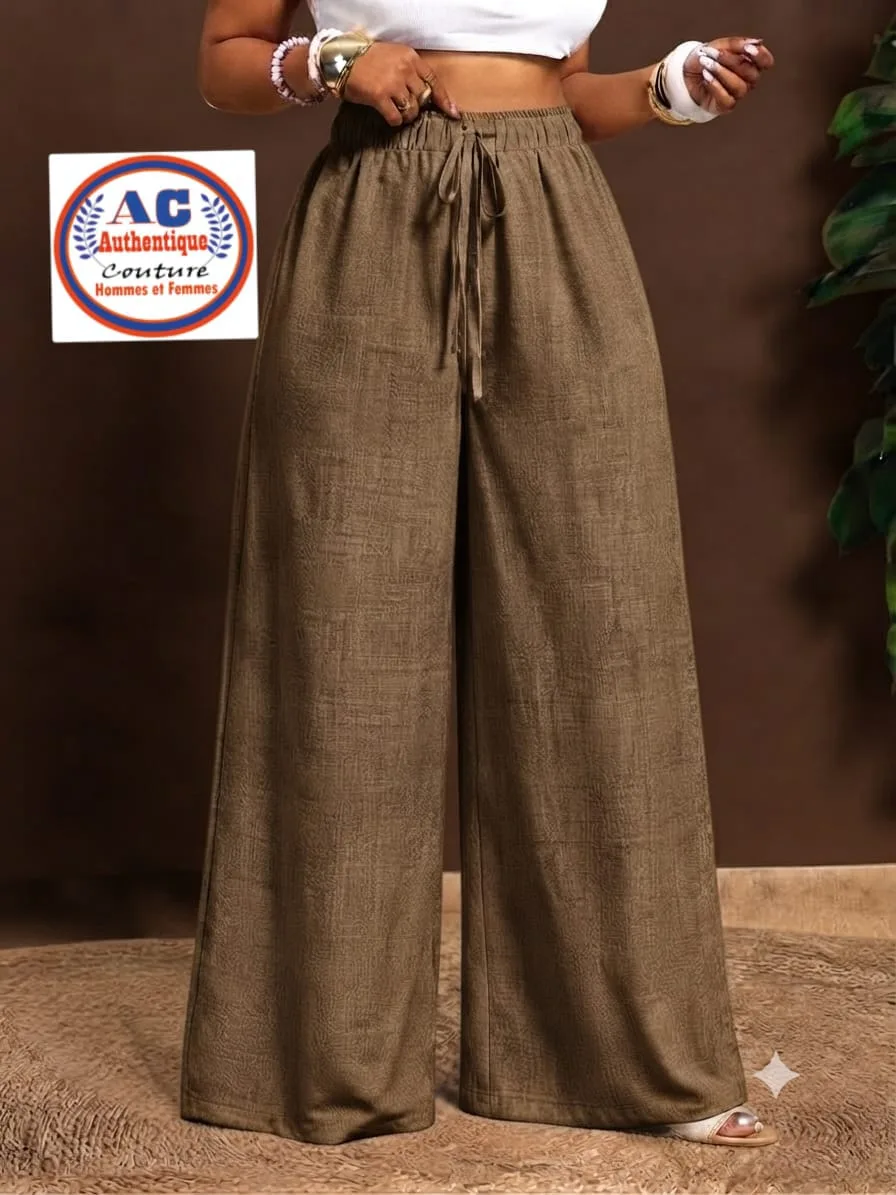 Pantalon large blanc lin femme — photo 4