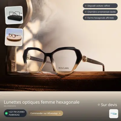 Lunettes optiques femme hexagonales