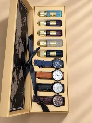 Coffret montres et parfums assortis