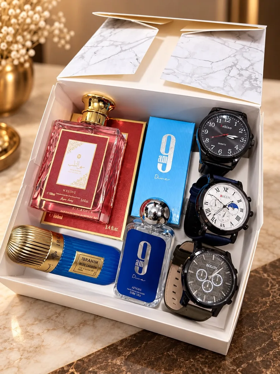 Coffret cadeau montres et parfums prestige