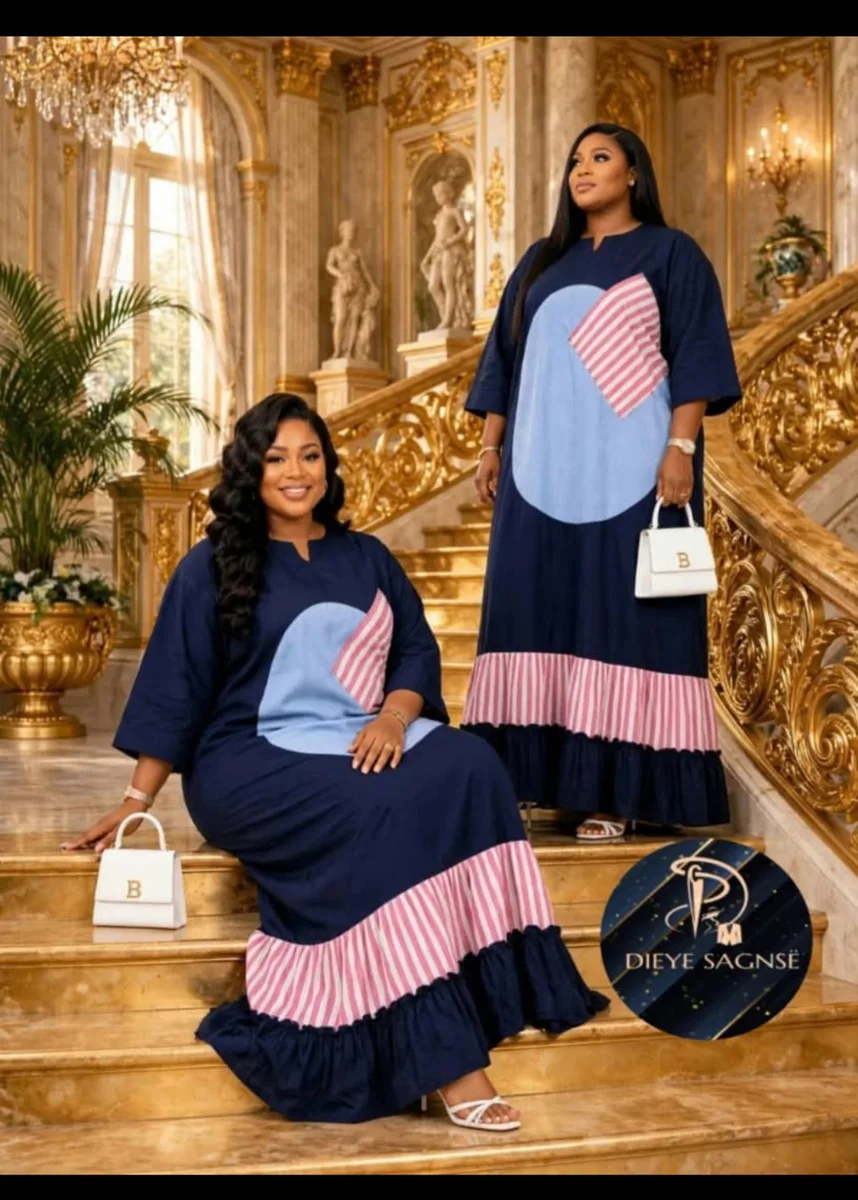 Robe longue femme en denim bleu — photo 2