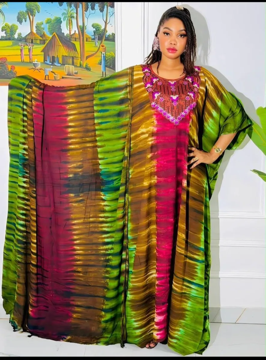 Boubou femme wax bleu et or — photo 2