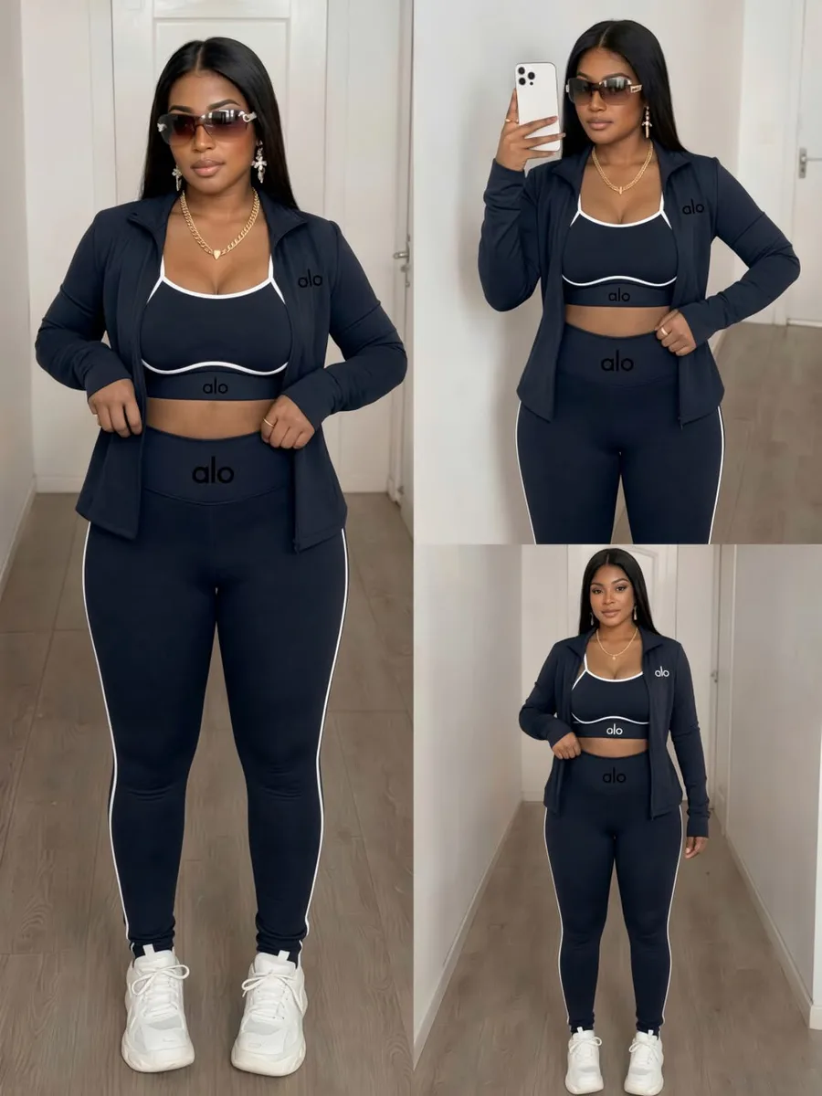 Ensemble femme crop top et legging 3 pièce — photo 2