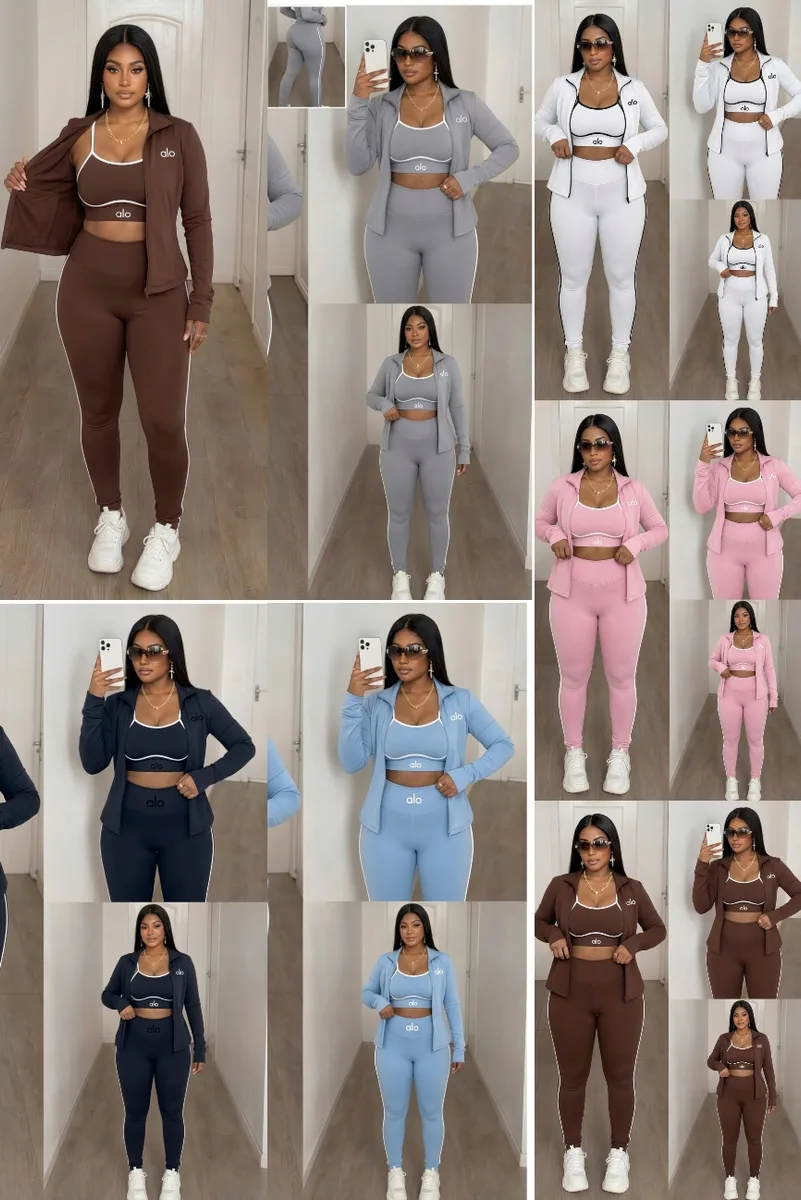 Ensemble femme crop top et legging 3 pièce