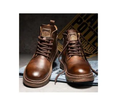 Bottines montantes cuir marron