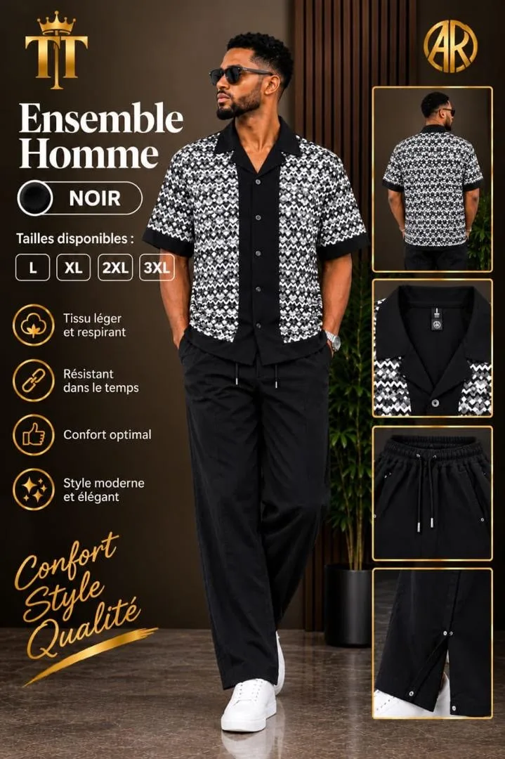 Ensemble chemise et pantalon à motifs — photo 2