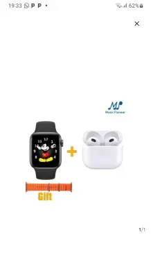 Montre connectée noir avec écouteurs sans fil