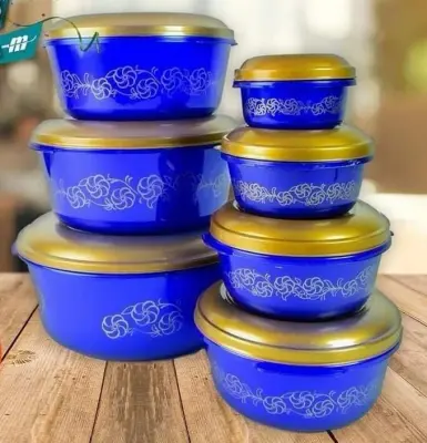 Ensemble de bols hermétiques bleu et or