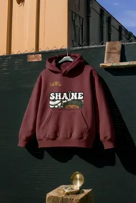Sweat à capuche graphique bordeaux