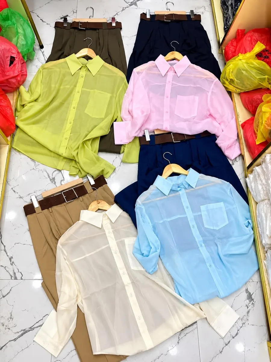 Chemise femme manches longues multicolore