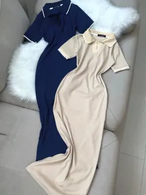 Robe polo coupe évasée femme