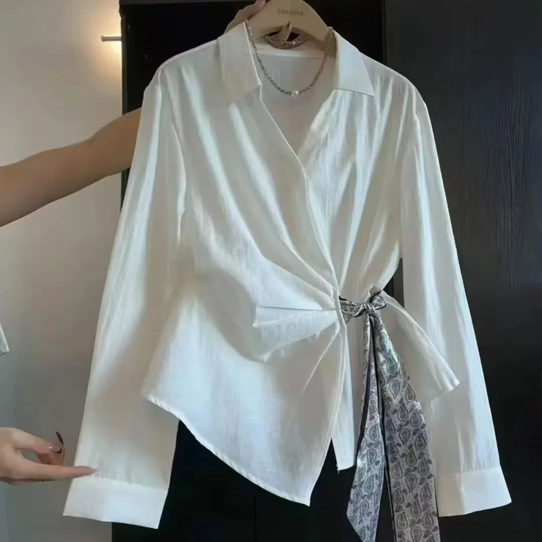 Chemise wrap asymétrique élégante — photo 4