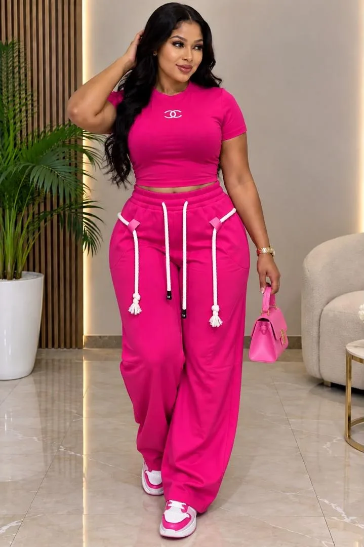 Ensemble de sport crop top et pantalon — photo 2